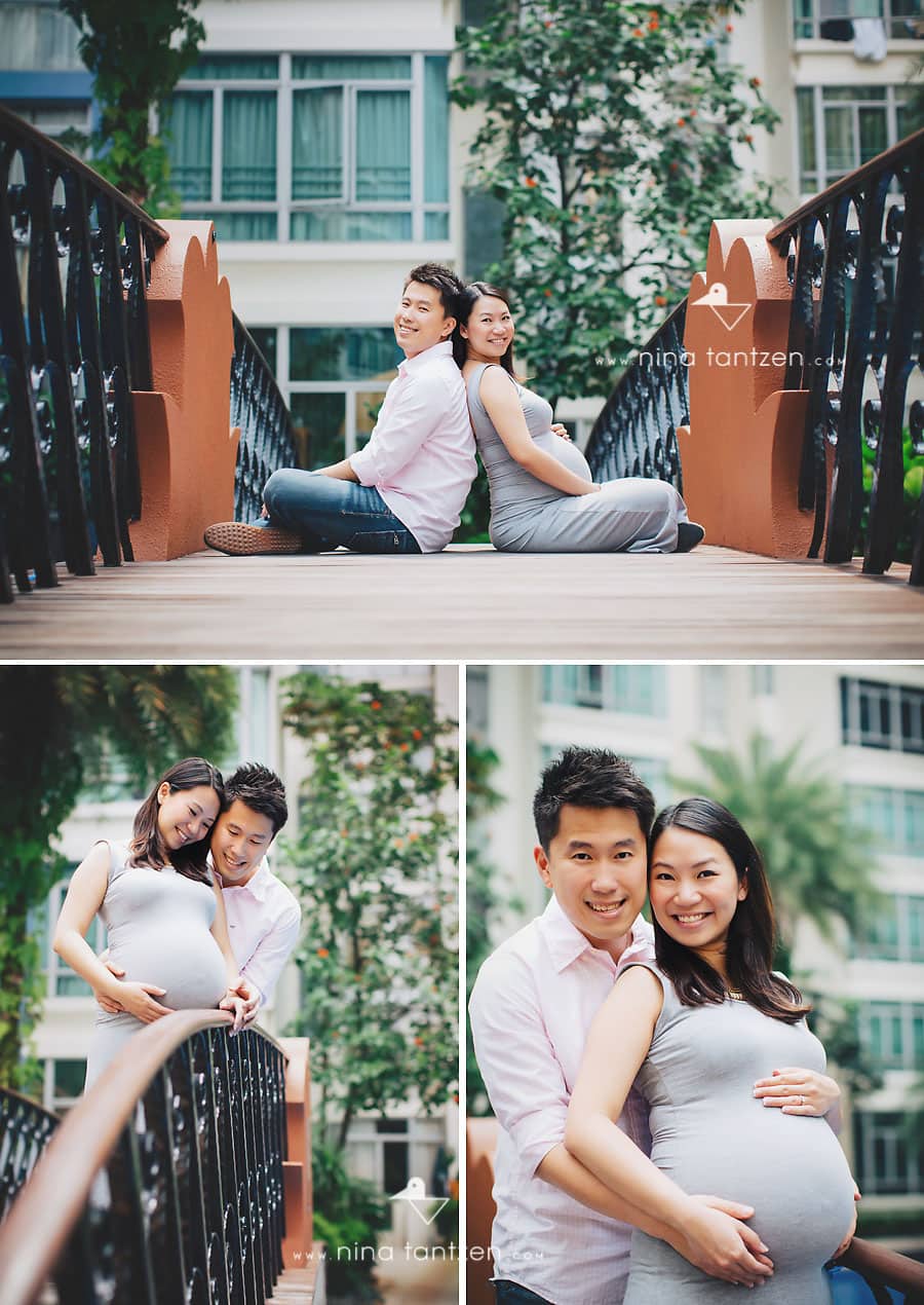 maternity portraits of cute couple in singapore