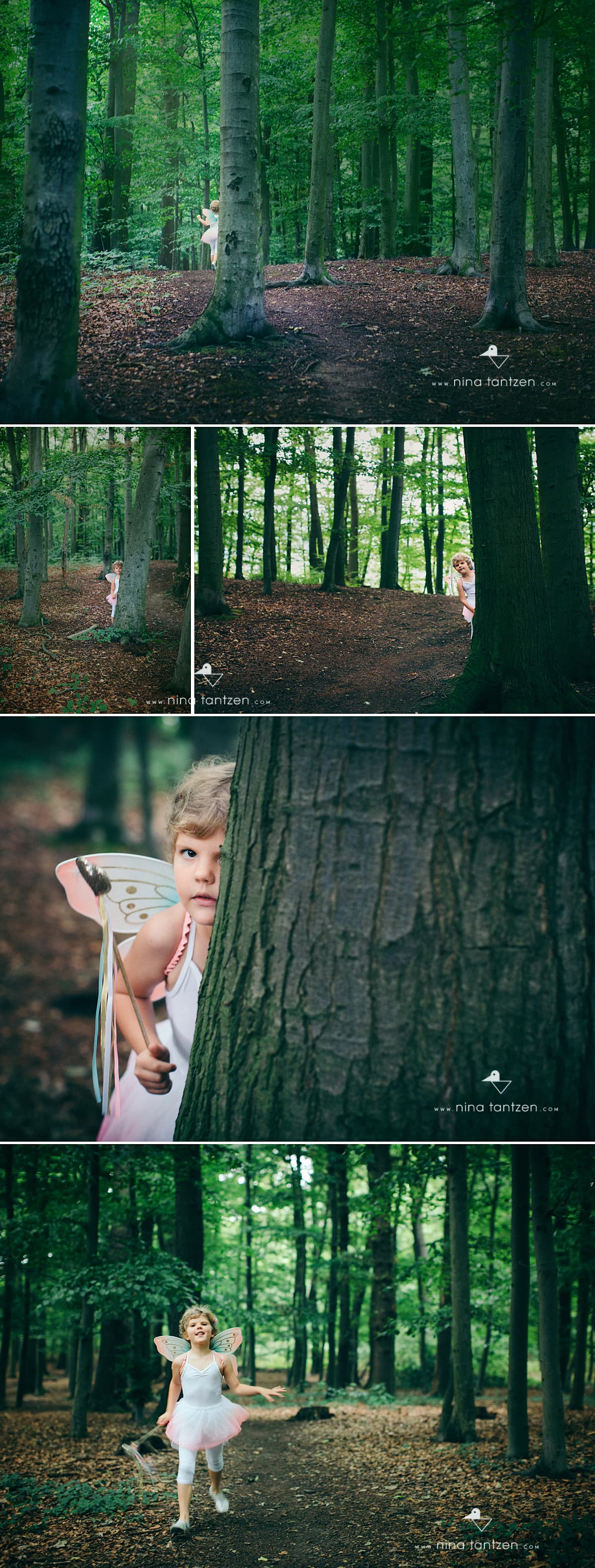 portraits of a little girl in the woods