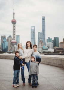 mother with four kids on the Bund