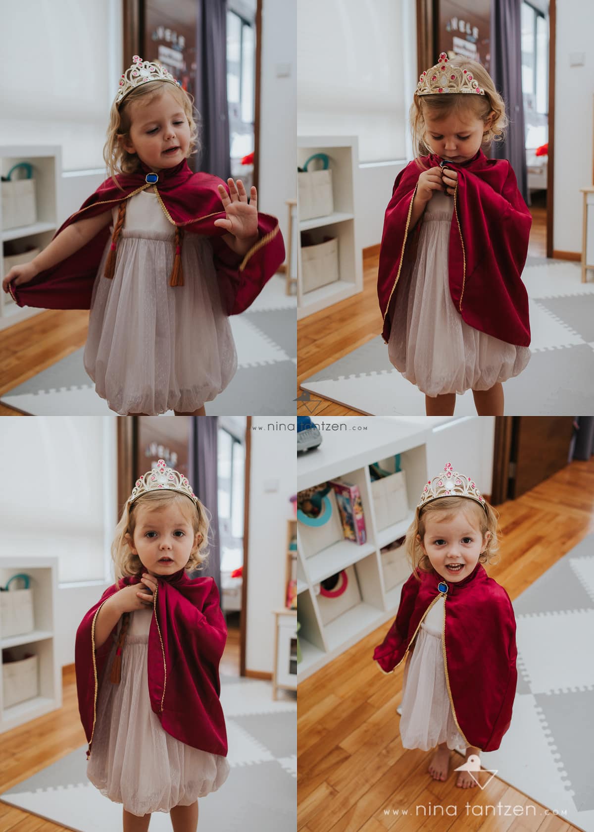 little girl dressing up as princess