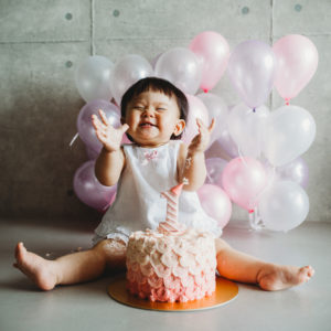 cake smash with adorable one year old baby