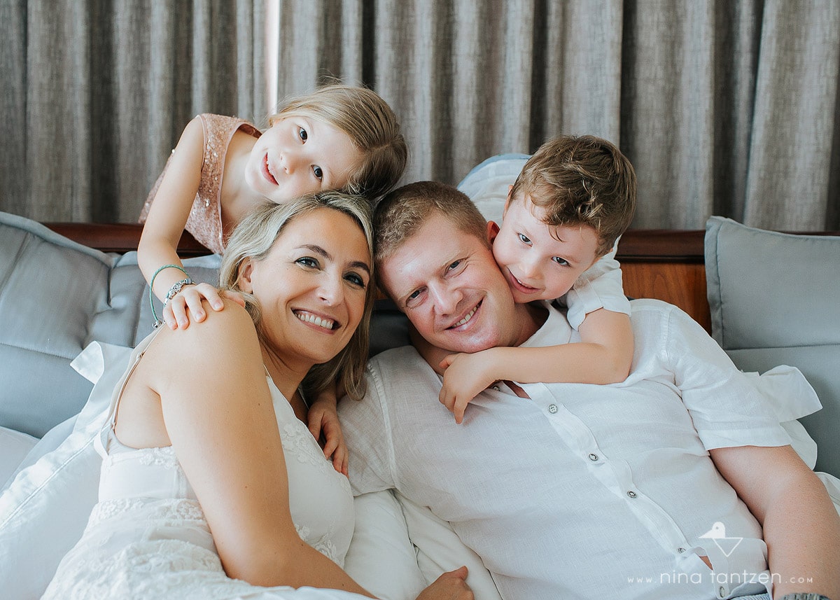 portrait of a family of four