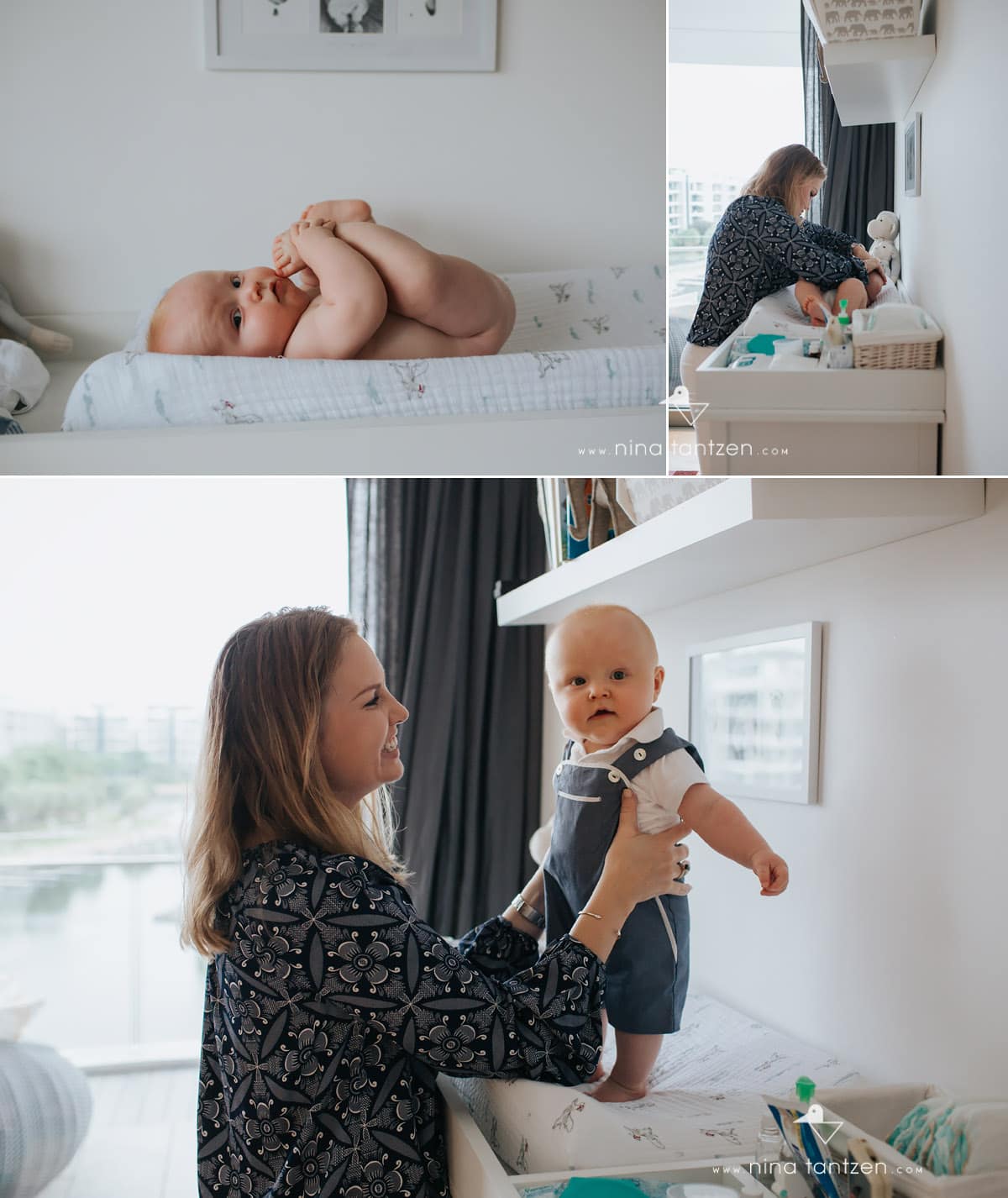 portraits of mother and baby boy
