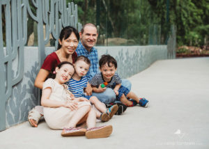 portrait of a family in Botanic Gardens Singapore