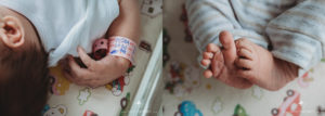 Hände und Füsse von neugeborenem Baby