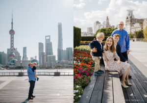 grandpa on the Shanghai Bund with his grandson