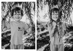 Portraits of boy playing at Lake Zurich