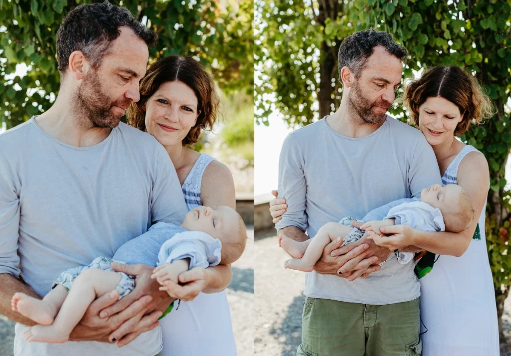 portrait of parents with baby in Zurich