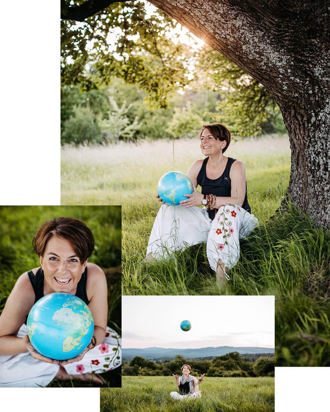 Personal Branding Portraits für ein Yoga-Studio draussen bei Sonnenuntergang