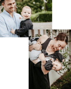 Authentische Portraits von Eltern und Kind draussen am Zürichsee