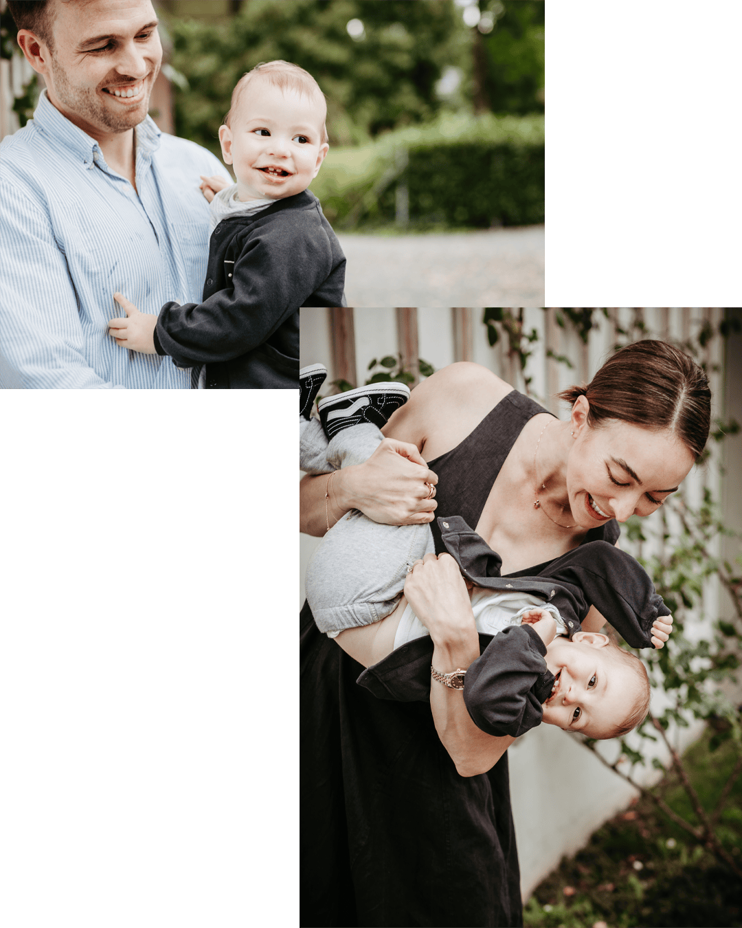 Authentische Portraits von Eltern und Kind draussen am Zürichsee