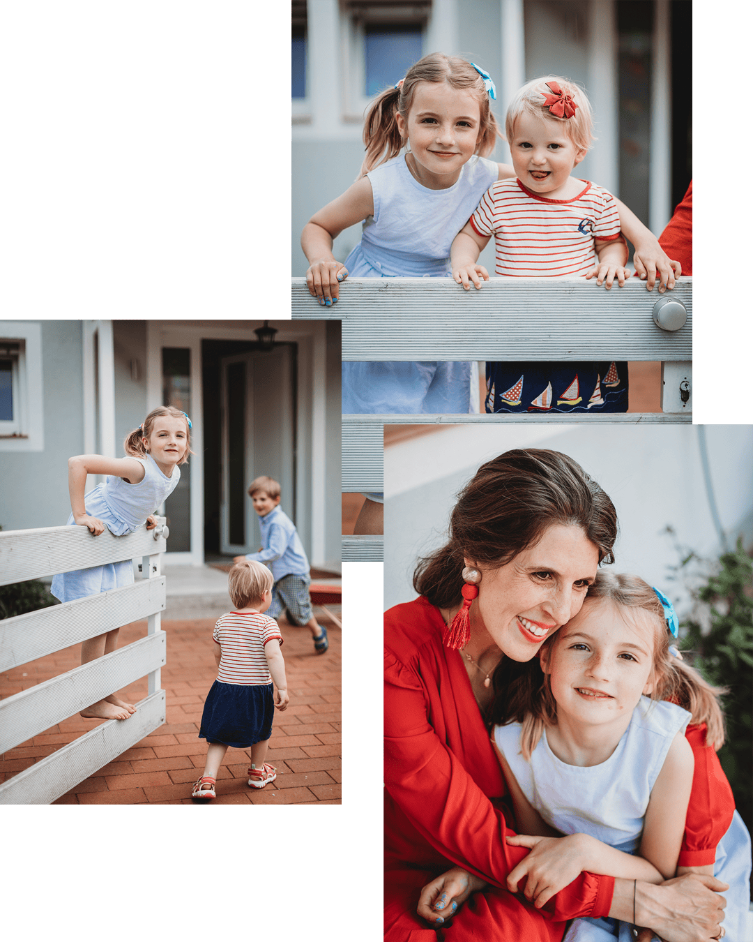 Familien Fotoshooting zu Hause im Garten in Zürich